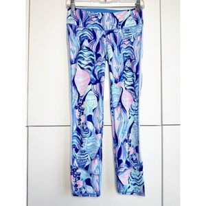 Lilly Pulitzer Luxletic Leggings Pink Blue Size Small